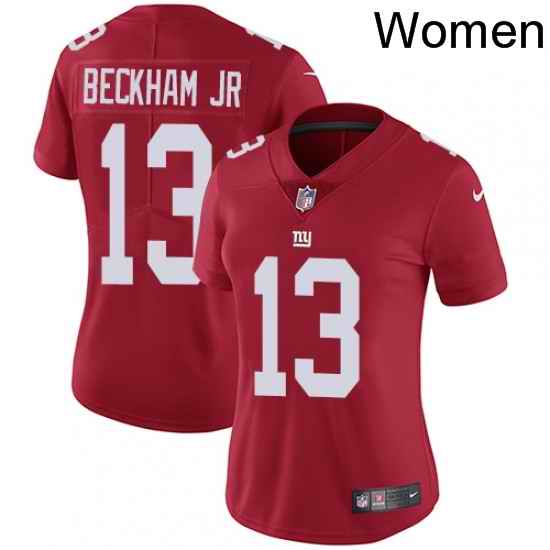 Womens Nike New York Giants 13 Odell Beckham Jr Red Alternate Vapor Untouchable Limited Player NFL Jersey
